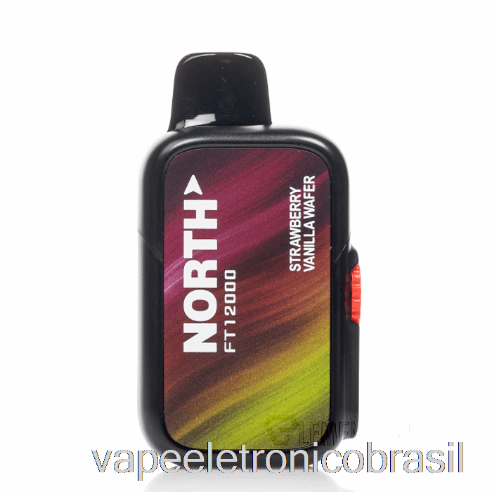 Vape Recarregável North Ft12000 Wafer Descartável De Morango E Baunilha